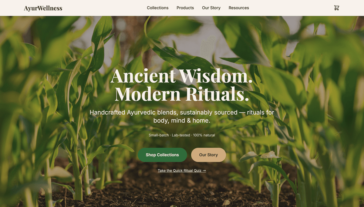 AyurWellness — Wellness website built by Omprakash Kadur