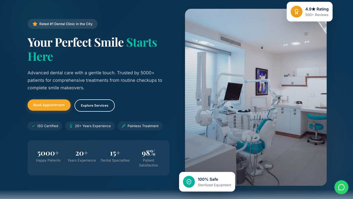 SmileCare Dental — Health website built by Omprakash Kadur